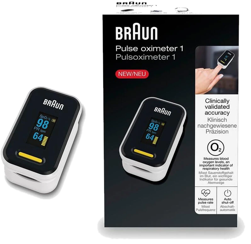 BRAUN YK-81CEU Fingerpulsoximeter mit taktilem Drucksensor