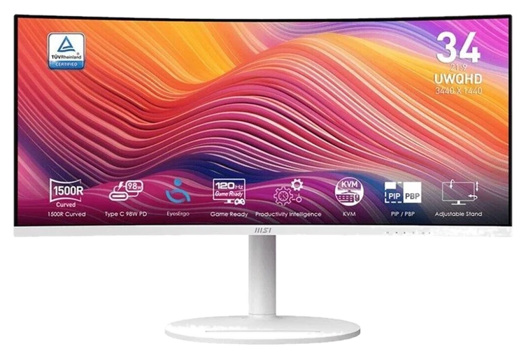 MSI Office Monitor: Modern MD342CQPWDE 34 Zoll Curved UWQHD VA LED Display