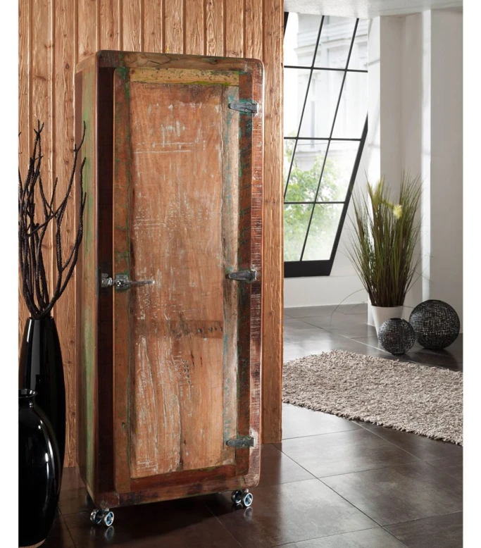 Massivmoebel24.de Schrank Altholz 60x48x165 mehrfarbig lackiert FREEZY #06