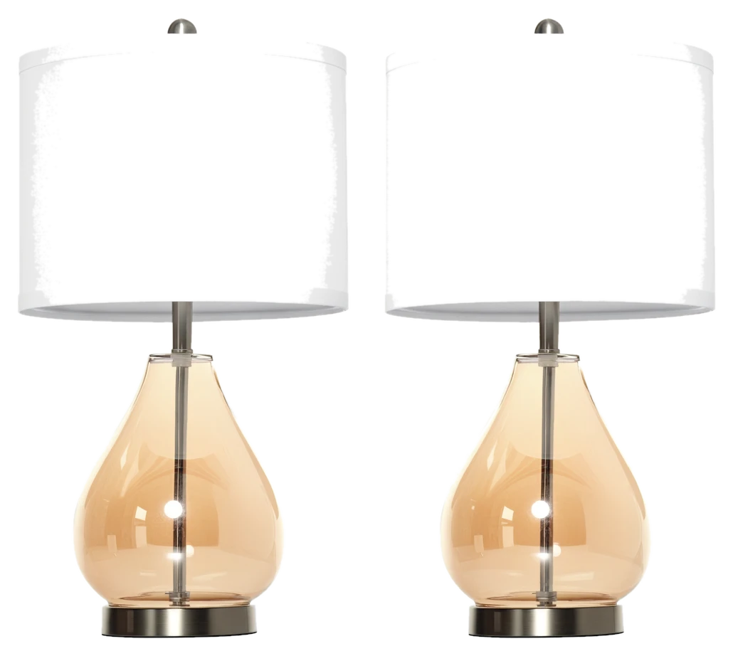 HOMCOM Tischlampen Set 2er-Set Nachttischlampen mit E27-Fassung