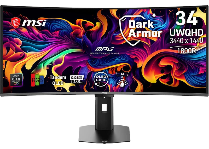 MSI Gaming Monitor MPG 341CQR: 34 Zoll UWQHD QD-OLED Curved
