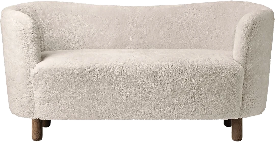 Zweisitzer Sofas Mingle Sheepskin Sofa beige auf dunklen Eichenbeinen