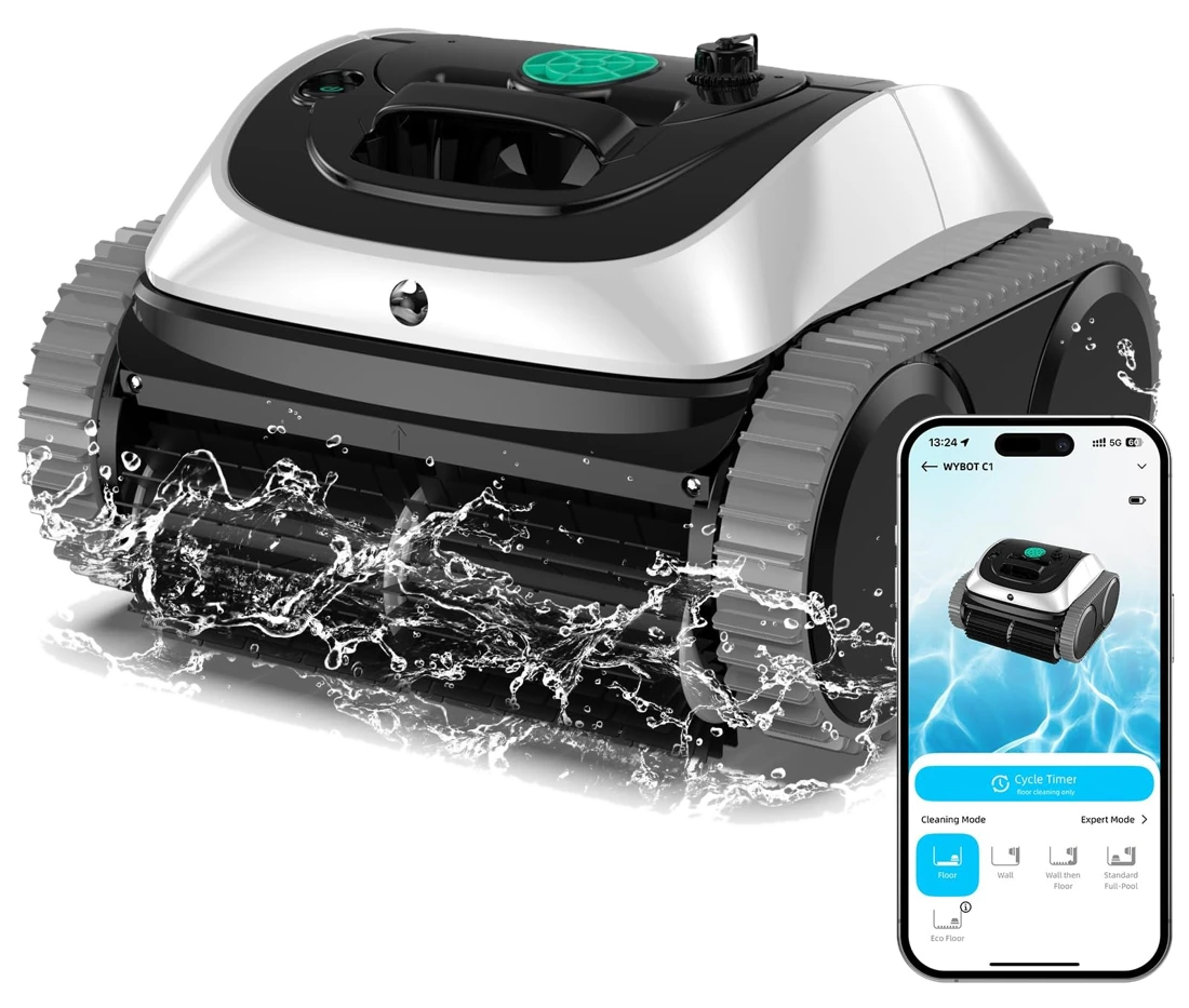 WYBOT C1 Kabelloser Poolroboter mit Wandreinigung und App-Steuerung