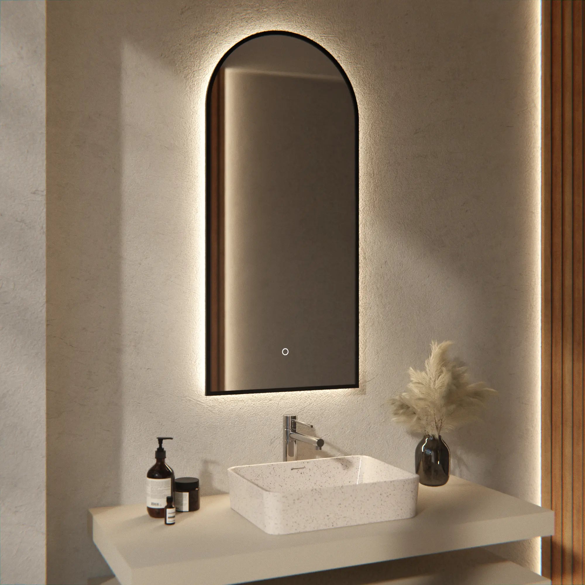 Mirlux Badezimmerspiegel – 45x100 – Bogenform