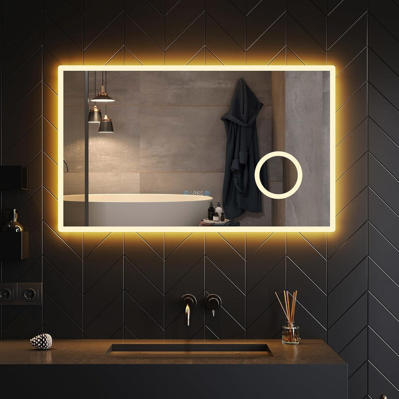 SONNI Badezimmerspiegel mit Beleuchtung Anti-Beschlag LED Touchschalter