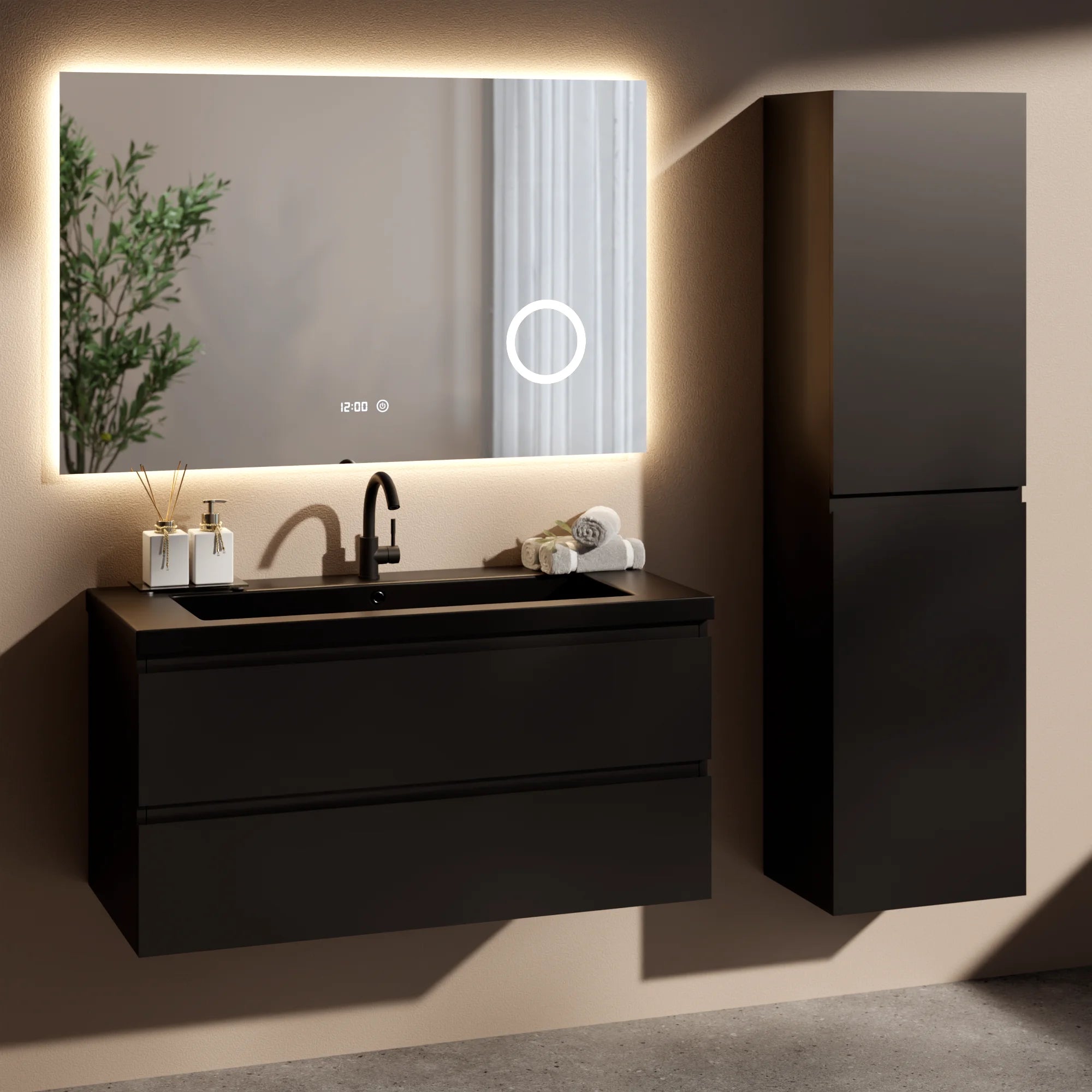 Mirlux Badezimmermöbel Set Novara – 100 cm