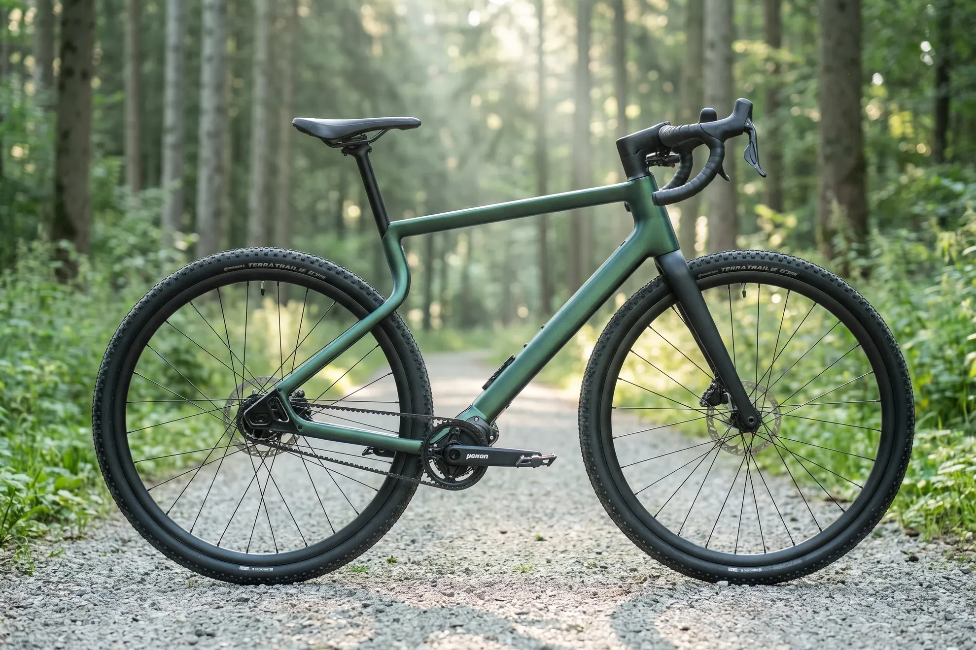 URWAHN WALDWIESEL Gravel Cross E-Bike Opal Grün
