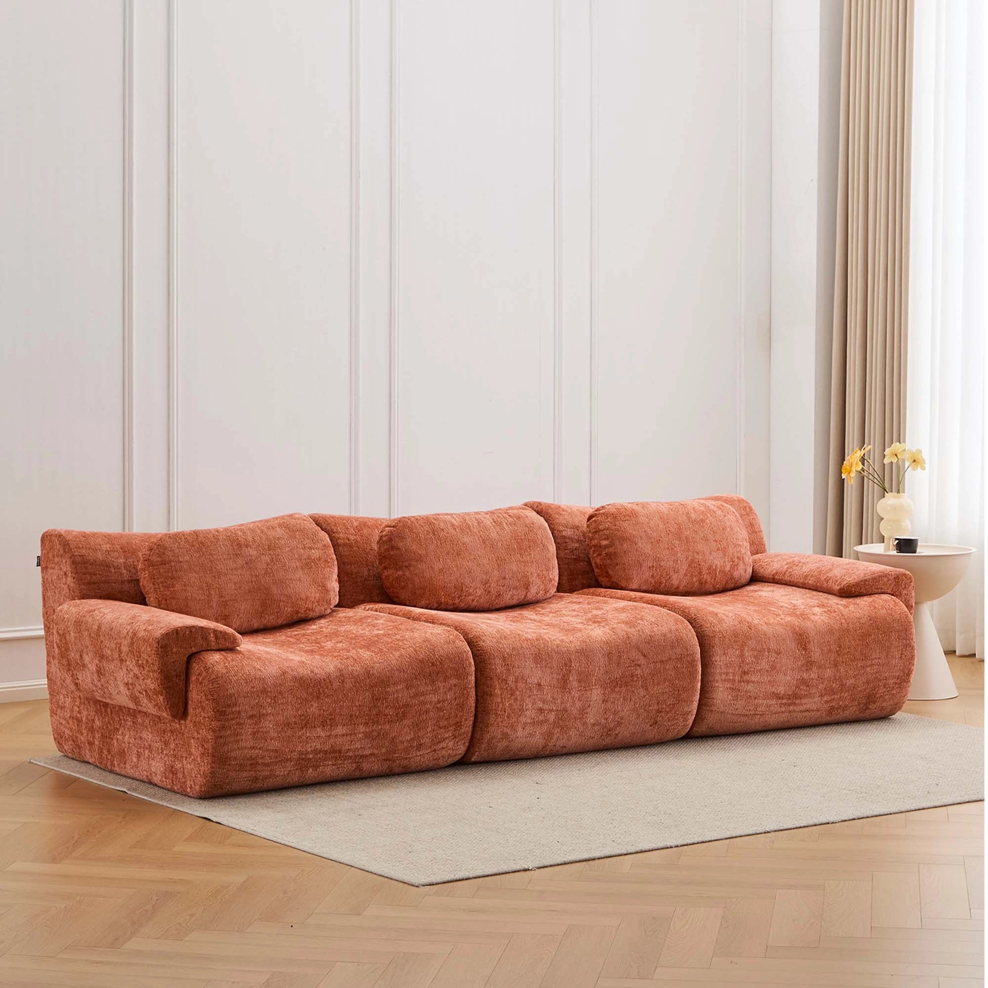 Welax DE Nephele 3-Sitzer Komprimiertes Sofa mit Wellenform-Design