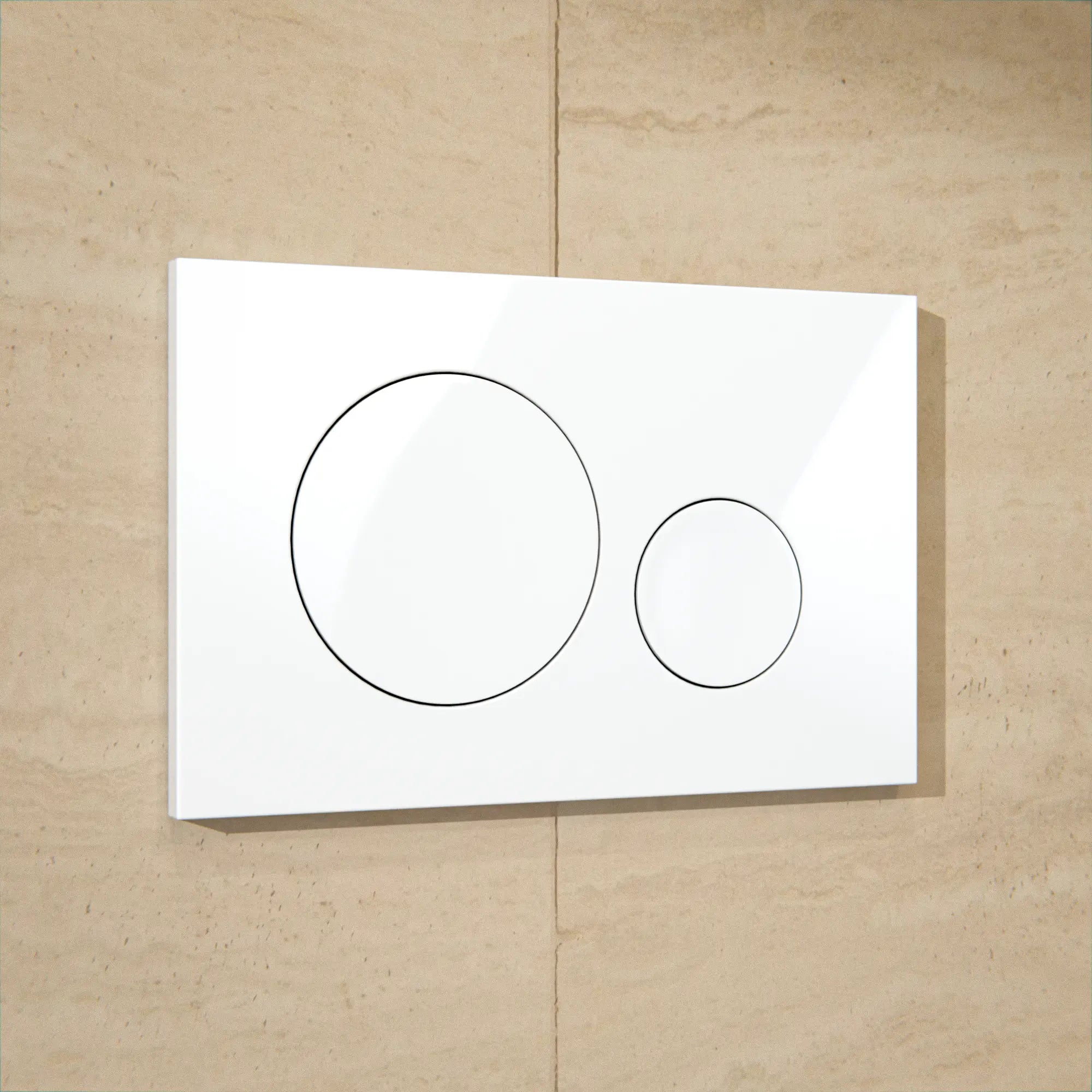 Mirlux Bedienungsplatte – Glänzend weiß- ABS Kunststoff DualFlush